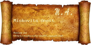 Miskovits Anett névjegykártya